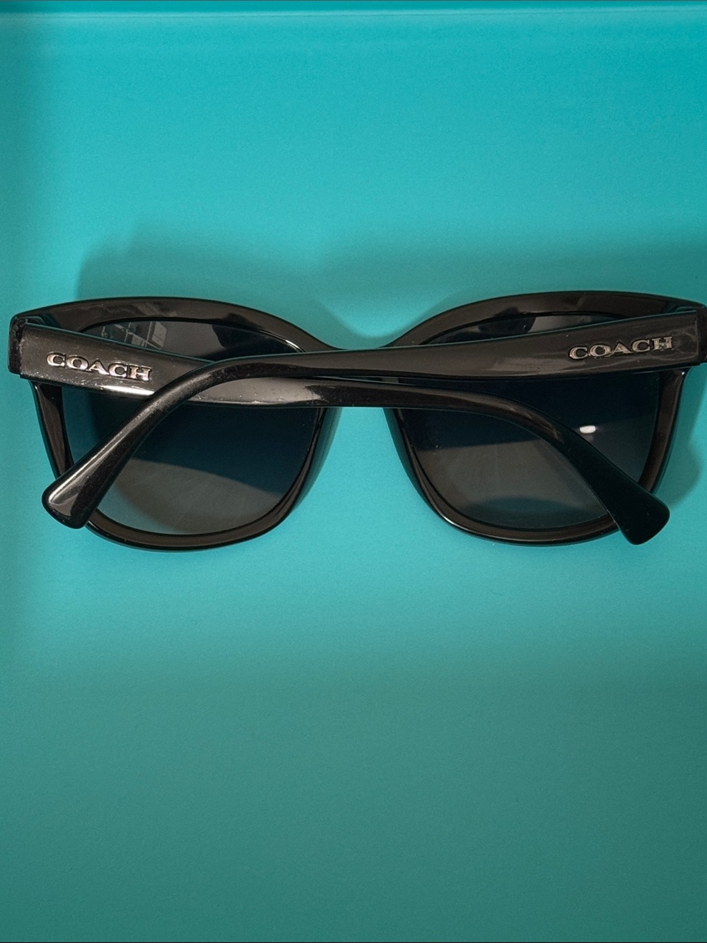 Coach Women's Black Round Sunglasses with COACH Logo Polarized
